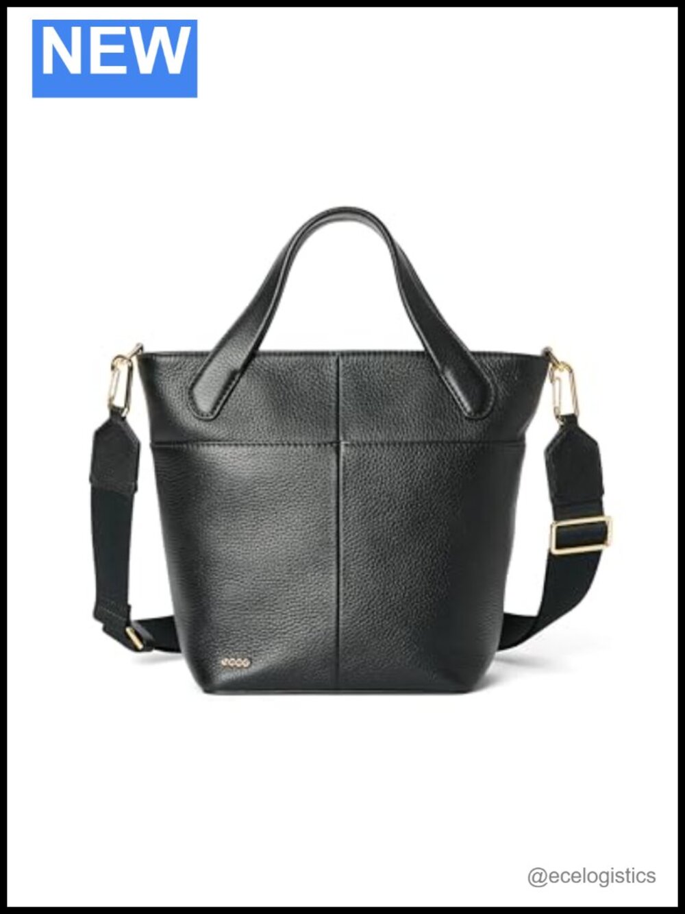 Leather Tote Bag with Recycled Polyester Lining, Zipper Closure, Adjustable